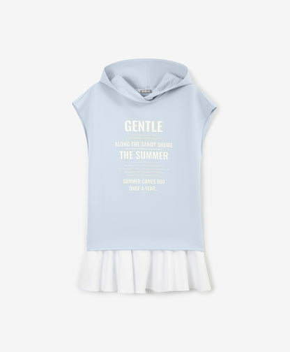 Gulliver Light Blue Short Sleeve Dress for Girls - Junior