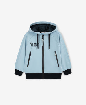 Gulliver Light Blue Hooded Sweatshirt With Zipper for Boys - Mini