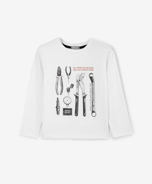 Gulliver White Long Sleeve T-Shirt for Boys - Mini
