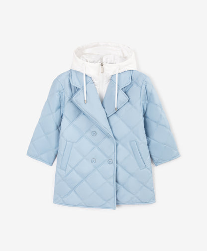 Gulliver Light Blue Demi-Season Short Coat for Girls - Mini