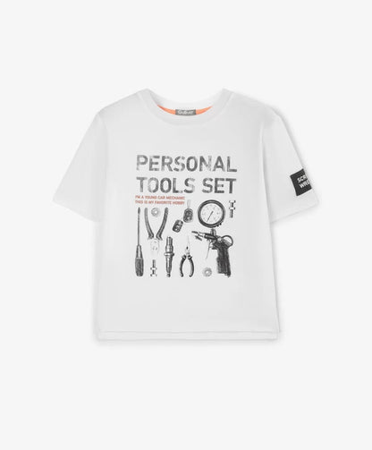 Gulliver White Short Sleeve T-Shirt for Boys - Mini
