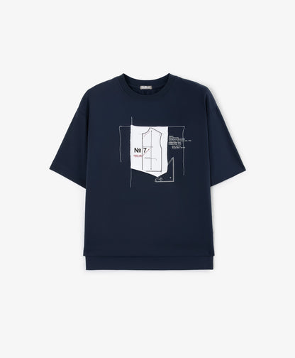 Gulliver Blue oversized T-shirt for boys with decorative elements