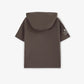 Gulliver Brown hooded T-shirt for boys in a relaxed oversized fit, made of organic cotton with a print