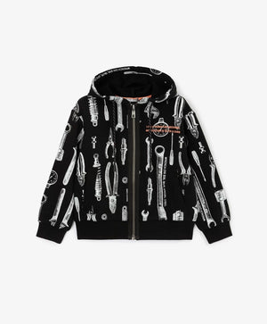 Gulliver Dark Gray Hooded Sweatshirt With Zipper for Boys - Mini