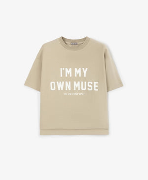 Gulliver Beige Short Sleeve T-Shirt for Girls - Mini