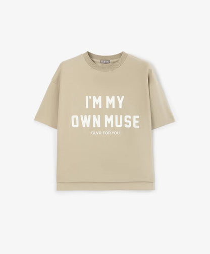 Gulliver Beige Short Sleeve T-Shirt for Girls - Mini