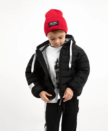 Gulliver  Black Quilted Jacket for Boy Mini-Lighthouse