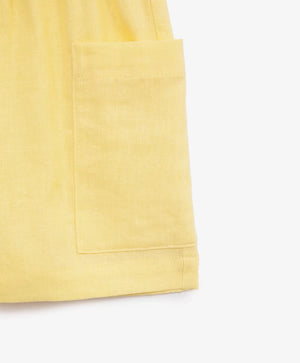 Gulliver Yellow Linen and Cotton Shorts for Girl Baby-Buttercups