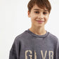 Gulliver Graphite Relaxed Fit Sweatshirt with Destroy Effectfor Boy Junior-Decoupage