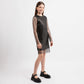 Gulliver Girls Black Long-Sleeve Knit Dress with Sequin Mesh Overlay- Rose Quartz