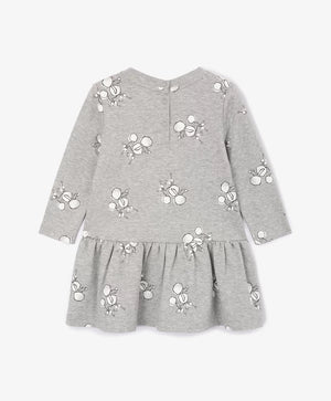 Gulliver Grey Knitted Long-Sleeve Dress for Baby Girls