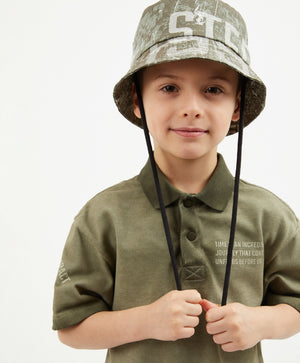 Gulliver Polo Shirt in Khaki with Trendy Uneven Dye for Boy Mini-Expedition