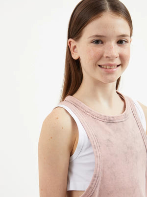 Gulliver Pink Layered Tank Top for Girl Junior-Ballet