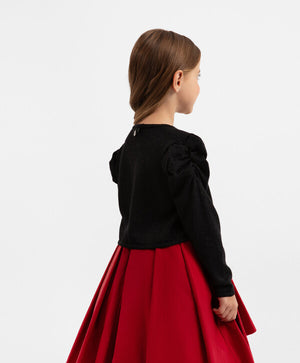 Gulliver Black Cropped Cardigan with Lurex for Girls