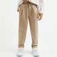 Gulliver Beige Tapered Twill Pants with Cuffed Hems for Boy Junior-Decoupage