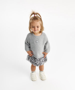 Gulliver Dress Gray for Girls Baby-Snow Leopard