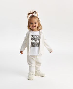 Gulliver Cardigan White for Girls Baby-Snow Leopard
