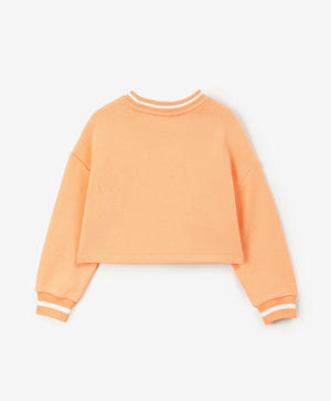 Gulliver Cropped Sweatshirt in Pique Orange for Girl Mini-Court