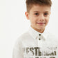Gulliver White Poplin Shirt with Crushed Effect for Boy Mini-Expedition