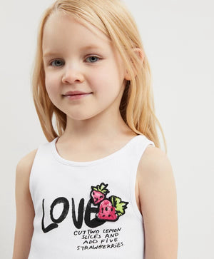 Gulliver White Crop Tank Top for Girl Mini-Smoothie