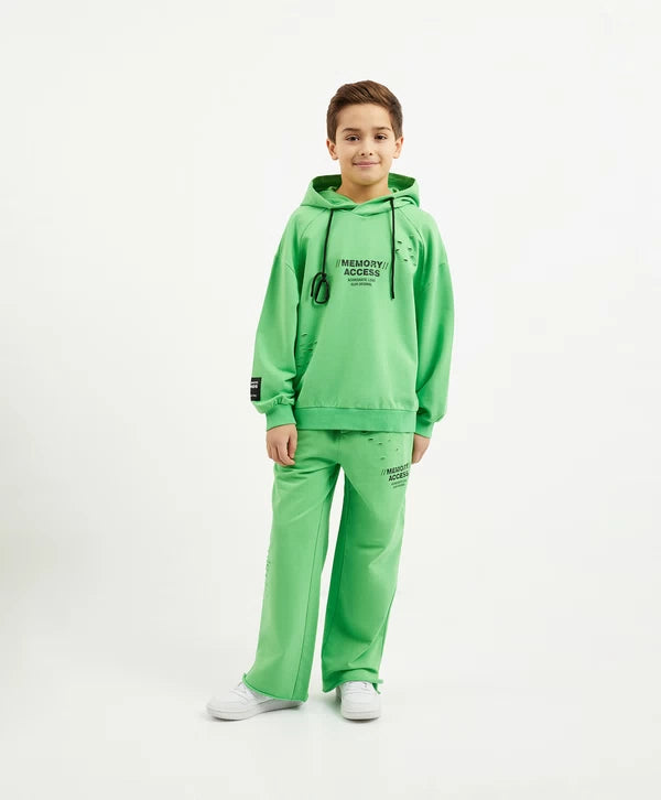 Gulliver Light Green Cotton Fleece Pants for Boy Junior-Matrix