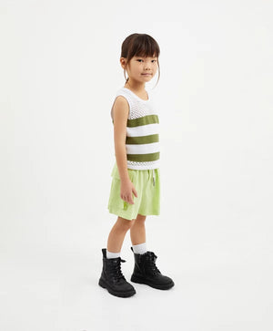 Gulliver Light Green Linen Cargo Shorts for Girl Mini-Ecuador