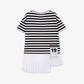 Gulliver White Dress with Knit and Textile Combination for Girls