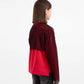 Gulliver Red Knit Long Sleeve Top with Mesh for Girls
