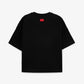 Gulliver Black Oversized Short Sleeve T-shirt for Girl Junior-Hot Heart