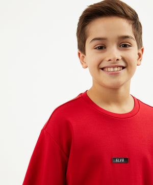 Gulliver Red Short Sleeve T-shirt for Boy Party-Art Object