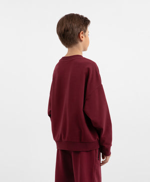 Gulliver Burgundy Oversized Sweatshirt with Decorative Distressing for Boys