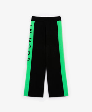 Gulliver Black Knitted Trousers with Green Side Stripes