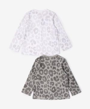 Gulliver Newborn t-shirt, set of 2 psc Gray for Unisex - Snow Leopard