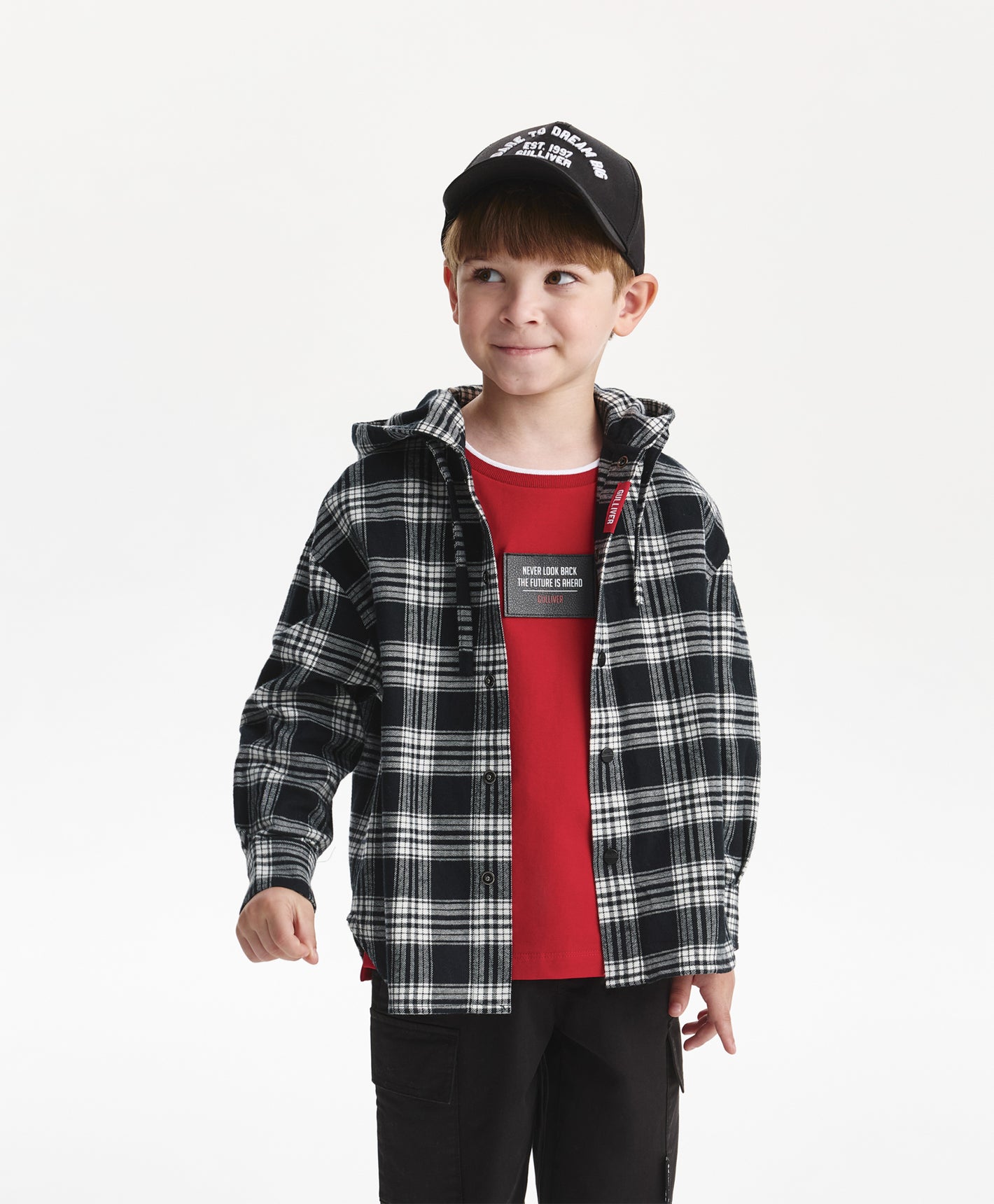 Gulliver Shirt long sleeve Black for Boys Mini - Tartan