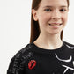 Gulliver Black Short Sleeve T-shirt for Girl Party-Art Object