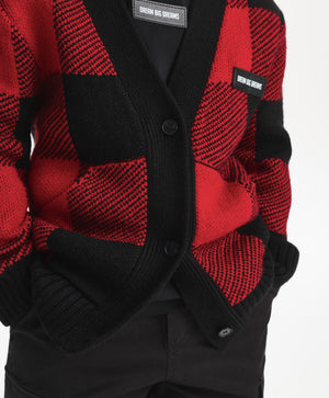Gulliver Cardigan Red for Boys Mini - Tartan