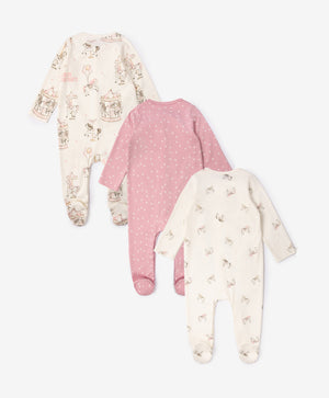 Gulliver Newborn jumpsuit, set 3 of pcs Multicolored for Girls-Carousel