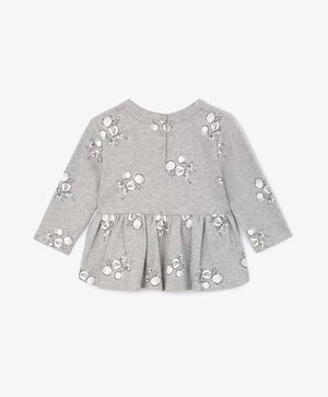 Gulliver Gray Long sleeve with Print and Peplum Back for Baby Girls