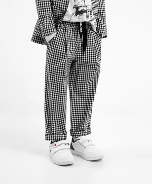 Gulliver Check Textile Trousers with Elastic WaisT for Boys Mini-Lighthouse