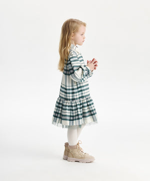 Gulliver Dress Milky color, sea wave color for Girls Mini - Polar Owl
