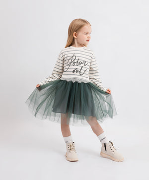 Gulliver Dress Milky color for Girls Mini - Polar Owl