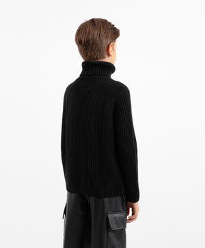 Gulliver Black Knit Turtleneck for Boys.