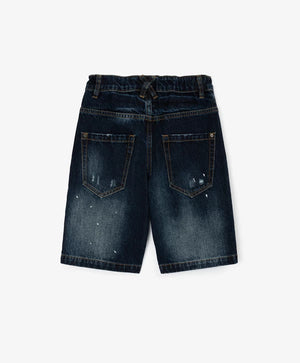 Gulliver Blue Distressed Denim Shorts with Fading and Damage for Boys