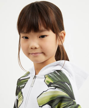 Gulliver White Zip up Hoodies for Girl Mini-Ecuador