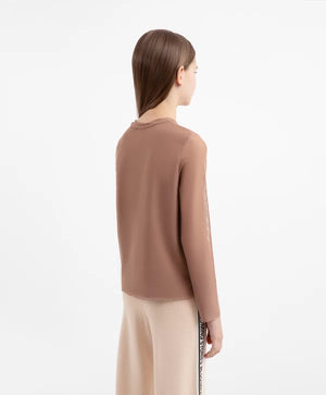 Gulliver Brown Mesh & Jersey Long-Sleeve Top for Girls