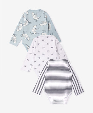 Gulliver Newborn bodysuit, set of 3 pcs Multicolored for Boys-North Pole