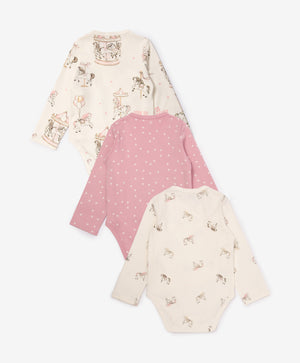 Gulliver Newborn bodysuit, set of 3 pcs Multicolored for Girls-Carousel