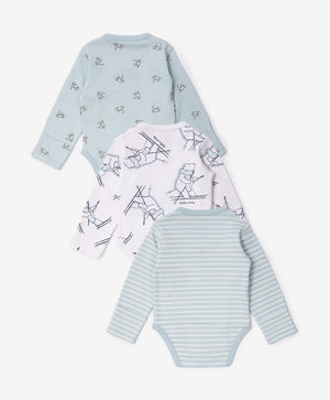 Gulliver Newborn bodysuit, set of 3 pcs Multicolored for Boys-North Pole