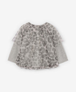 Gulliver Blouse long sleeve Gray for Girls Baby-Snow Leopard