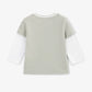 Gulliver Two-tone boys' long sleeve top with a layered-look print